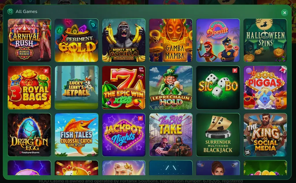 Koru Casino App auf Smartphone mit Spielübersicht